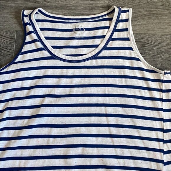 Maurices 24/7 Light Weight Striped Tank Top W/ Color Speckles-White-Large-GUC - Picture 2 of 5